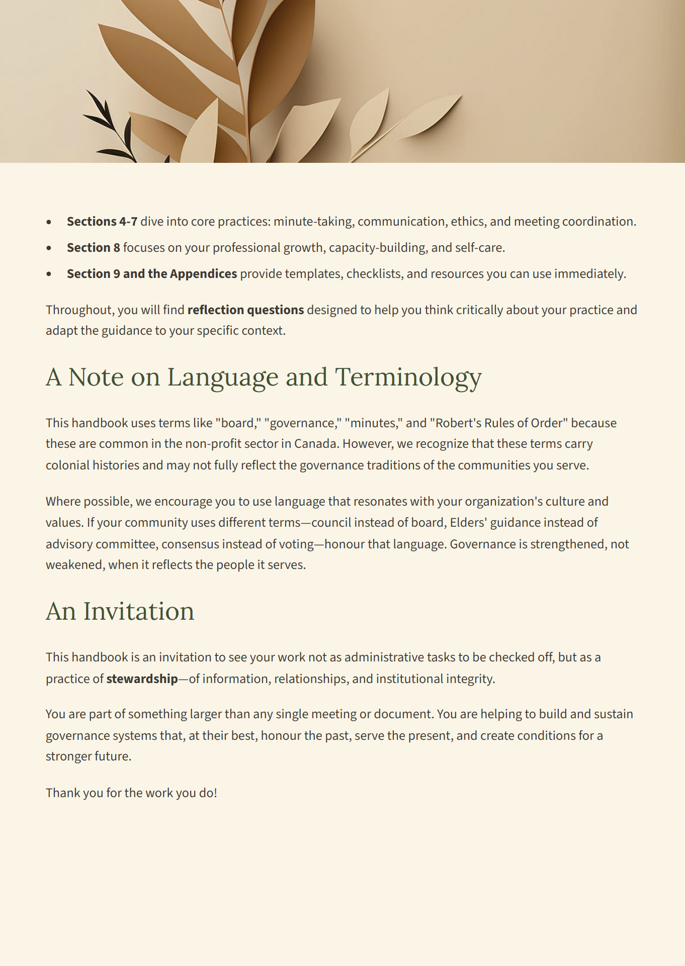 Language, terminology, and an invitation to stewardship